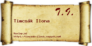 Timcsák Ilona névjegykártya